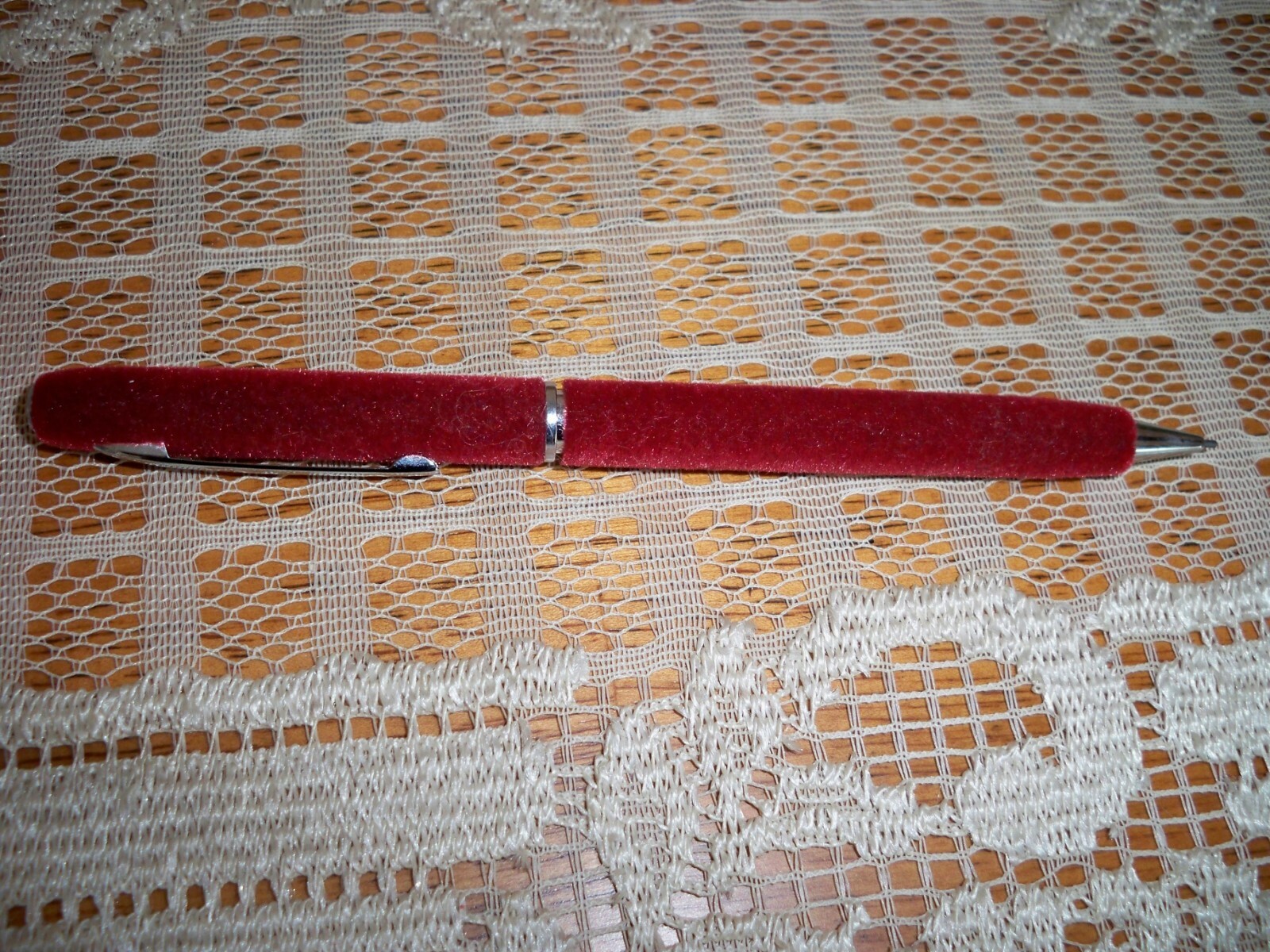 Vintage Soft Touch Twist Style Velvety Fuzzy Burgundy Mechanical Pencil USA