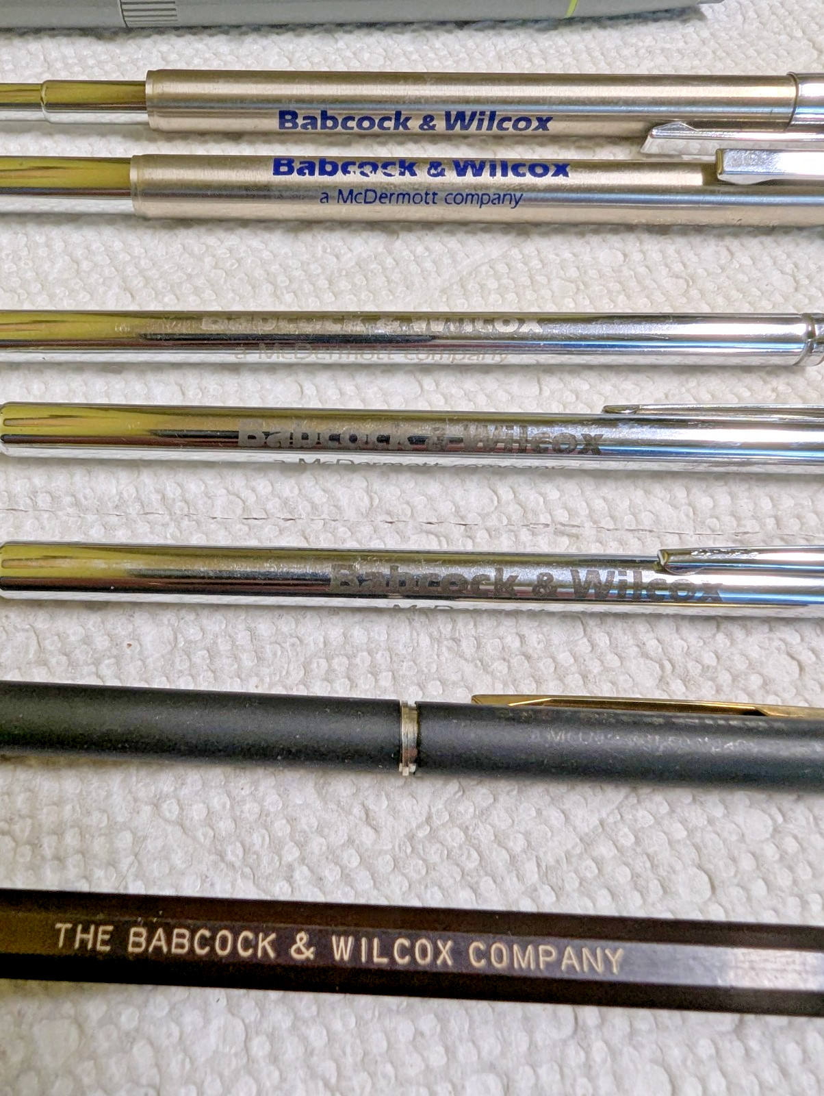 Babcock & Wilcox B&W Mechanical Pencil Pen Pointers Pen Light Variety Lot Vtg