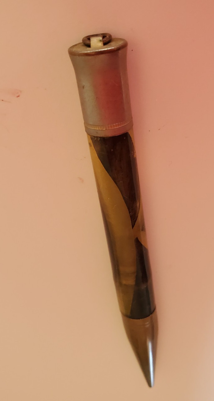 Vintage Ring Top Lead Holder with Tortoise Shell Style Plastic Mechanical Pencil