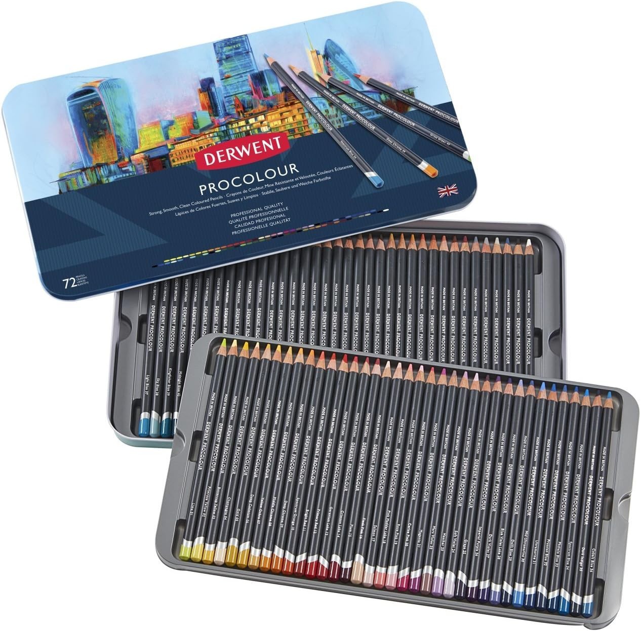 Derwent Colored Pencils, Procolour 72 Count (Pack of 1), Multicolor
