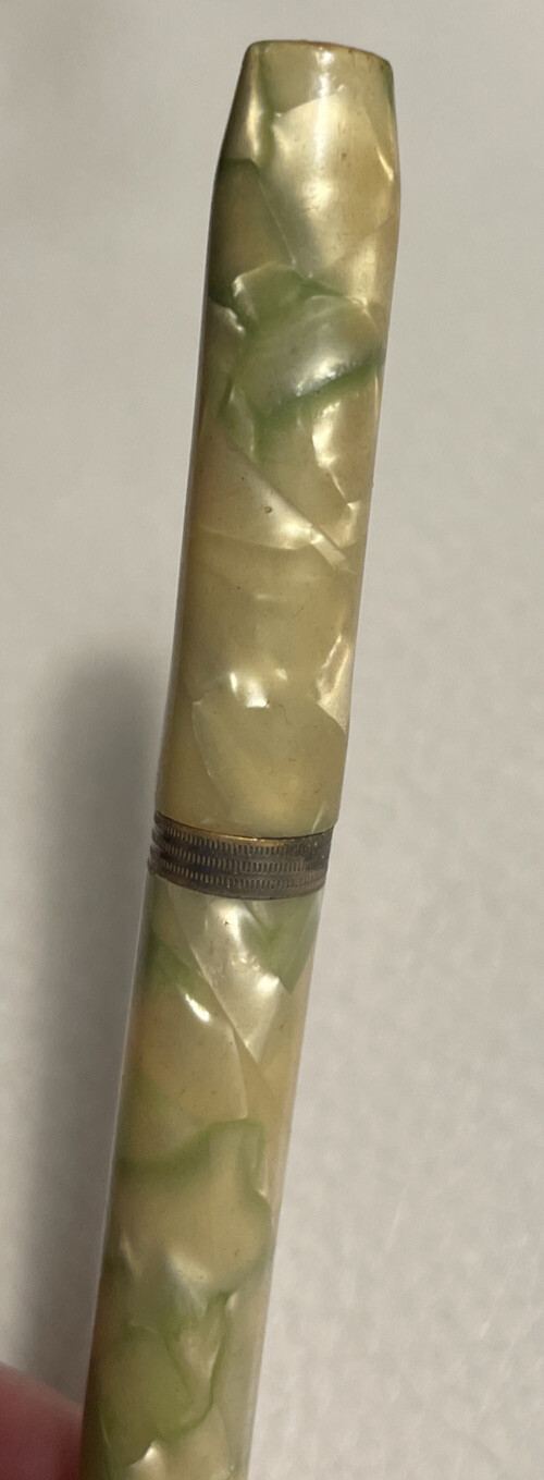 Arnold Mechanical Pencil 1930-1950 Yellow Jade Marbled Celluloid Body
