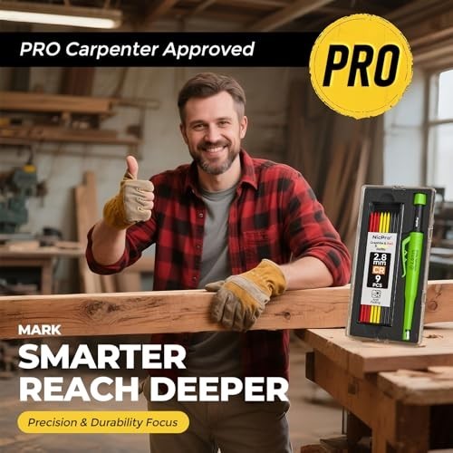 Carpenter Mechanical Pencil 2.8 mm Refill 19 Pack Deep Hole Marker Sharpener