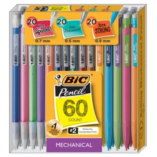 BIC Mechanical #2 Pencil Variety Pack 60ct: School Supplies, 0.7mm, 0.5mm