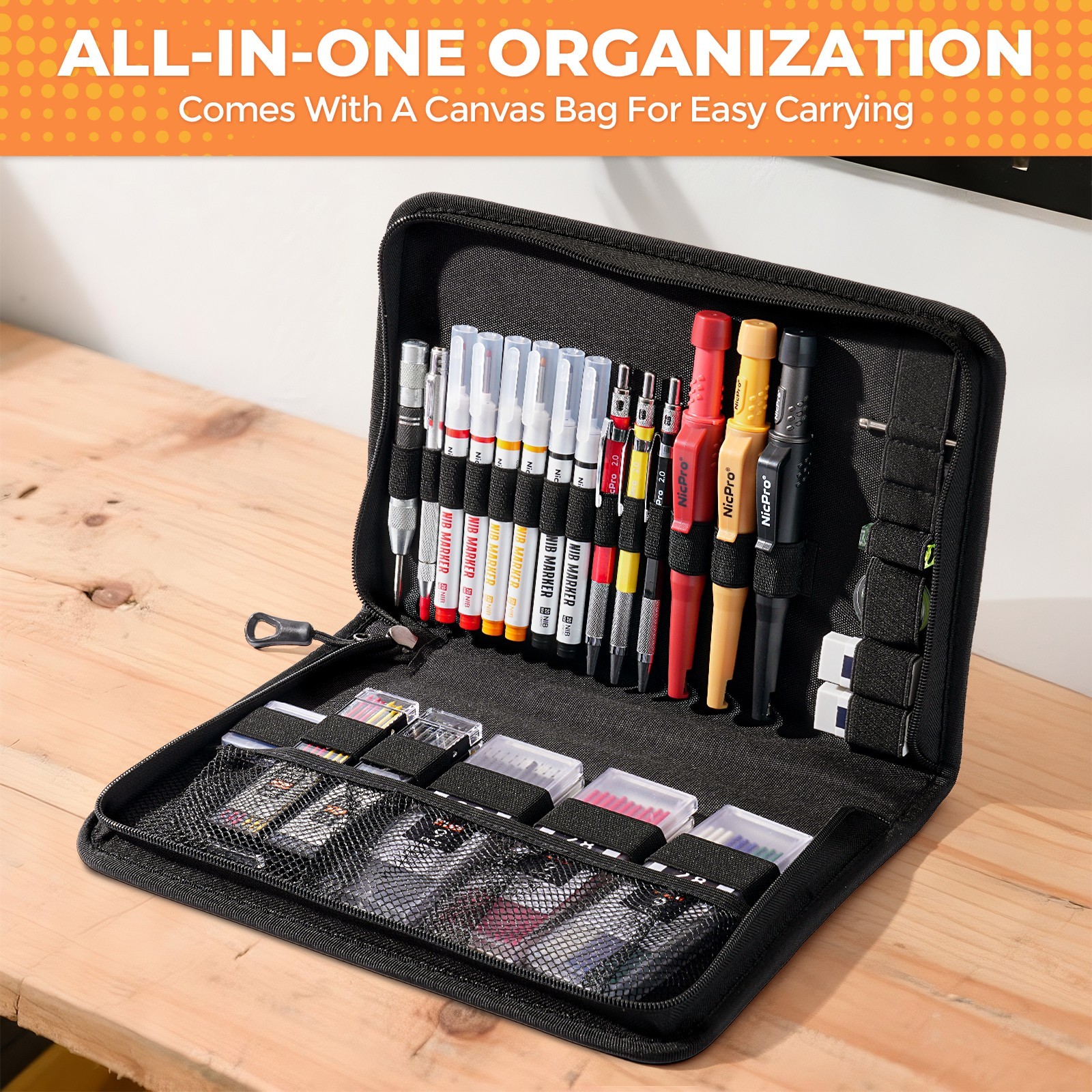 Nicpro 38 Pack Carpenter Pencils Set, Mechanical Pencil Set