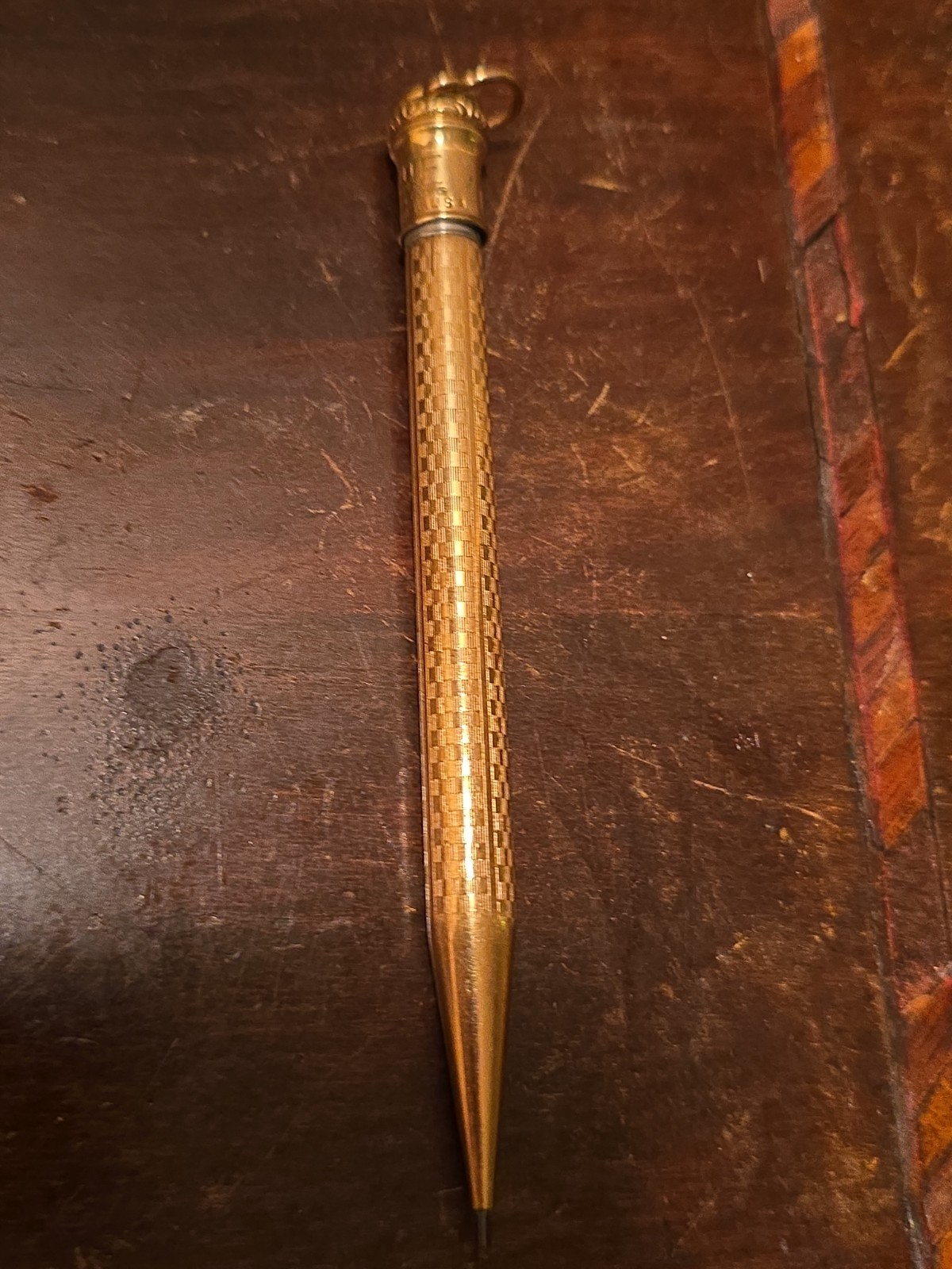 Shur-Rite Gold Filled Mechanical Pencil with and Etched Design 1920s