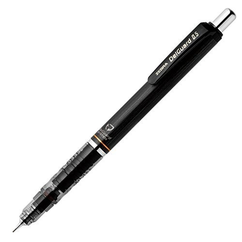 Zebra DelGuard 0.5mm Lead Mechanical Pencil, Black 1 Count (Pack of 1),