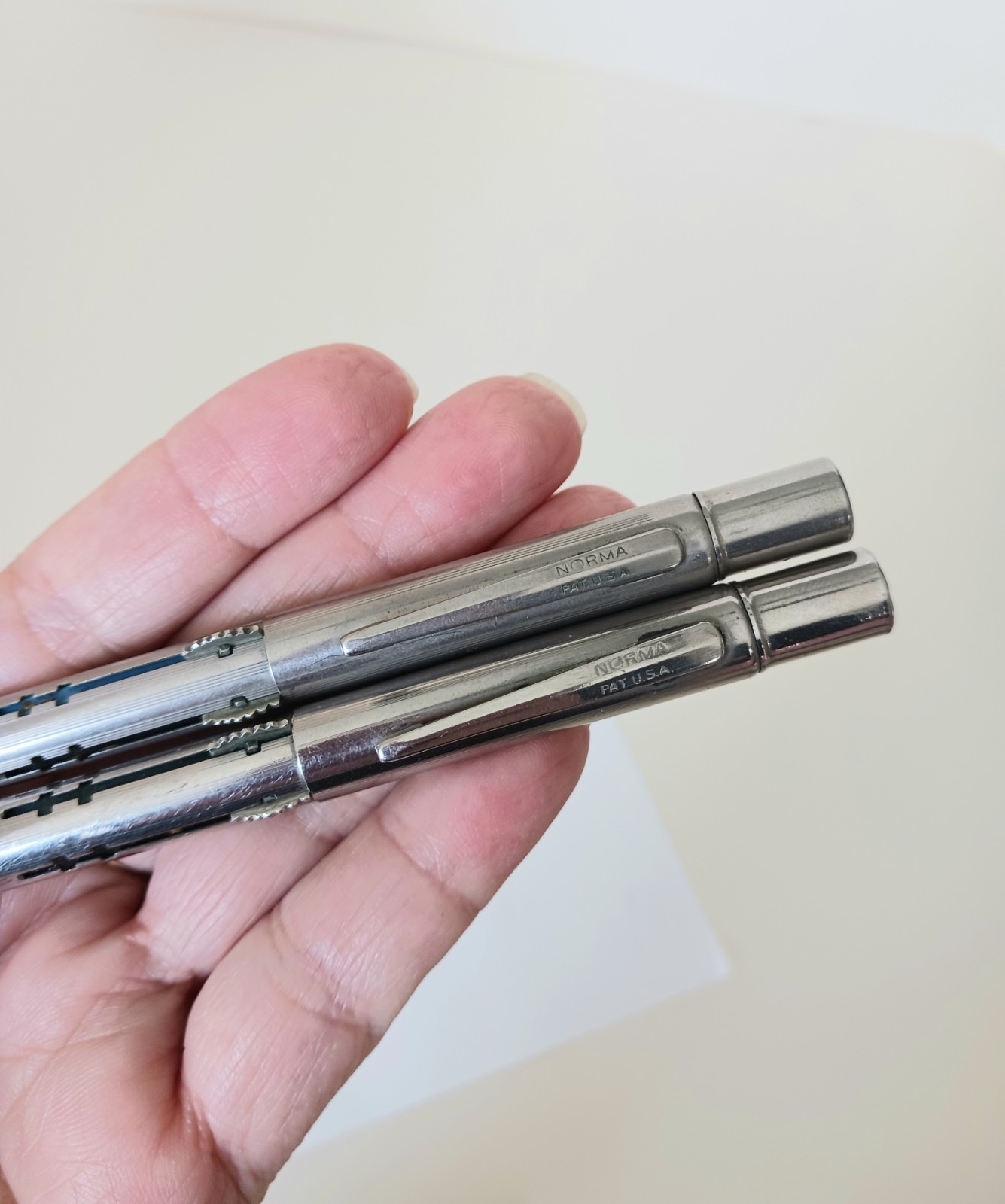 Vintage 60s Norma Monel 3 & 4 Color Mechanical Pencil W/ Sheaffers Fineline Lead