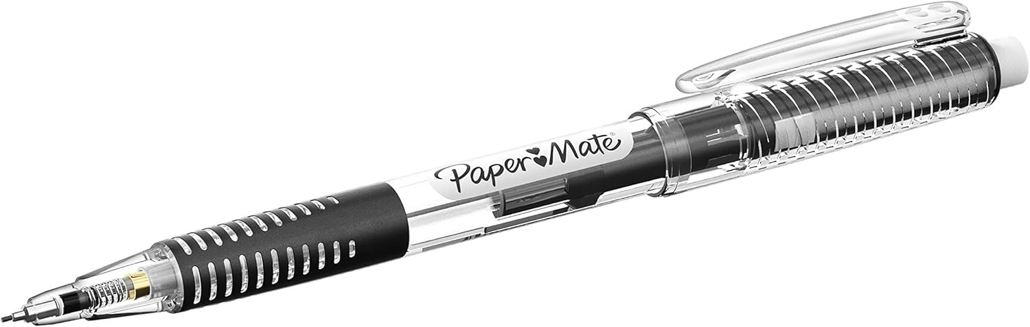 Paper Mate Clearpoint Mechanical Pencils 0.5mm 2 Count (Pack of 1), Black