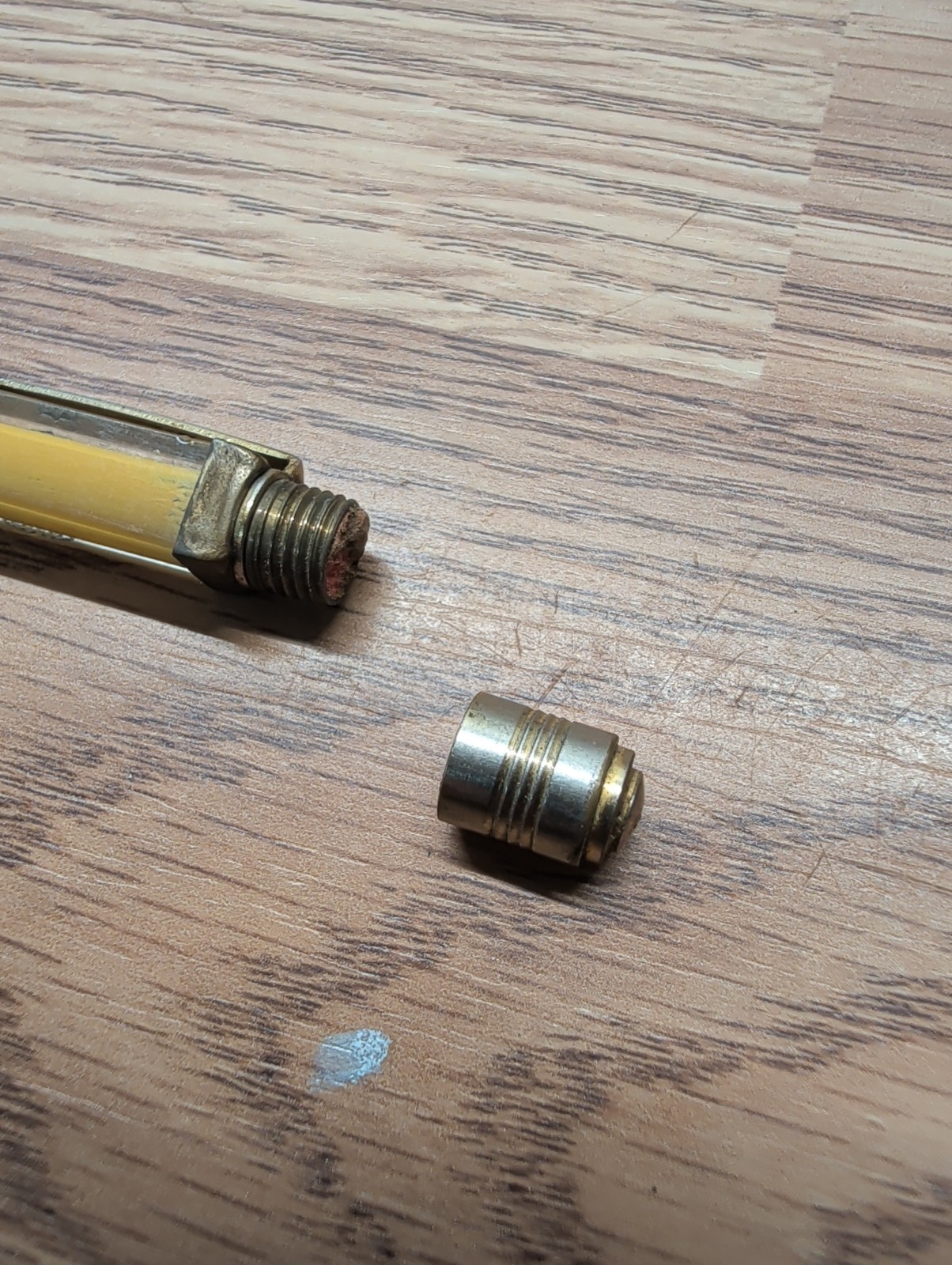 Vintage Ha-wi-an Mechanical Pencil Shell Oil Advertising Lucite Elk City Okla.