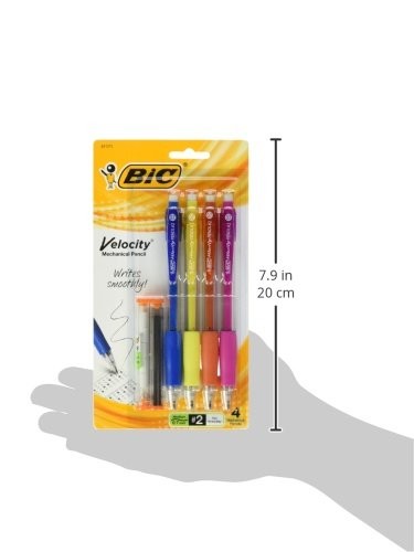BIC Velocity Mechanical Pencils With Colorful Barrel Medium Point (0.7 mm)