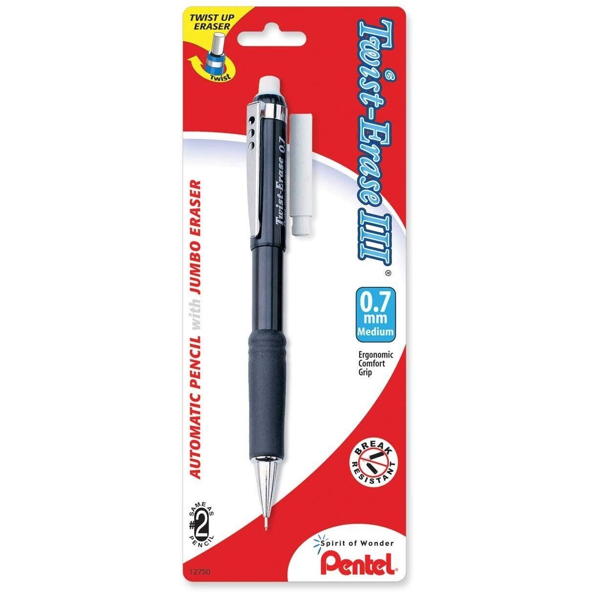Pentel Twist Erase Mechanical Pencils 0.7mm with Twist Up Eraser Pack of 1