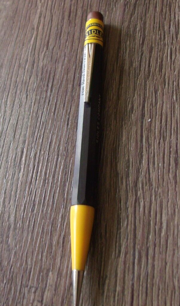 VINTAGE BLACK YELLOW SIDLES COMPANY MECHANICAL PENCIL