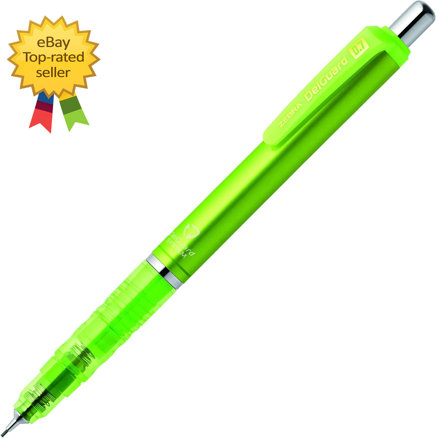 0.7mm Mechanical Pencil Del Guard Bright Green Zebra Writing Pencil
