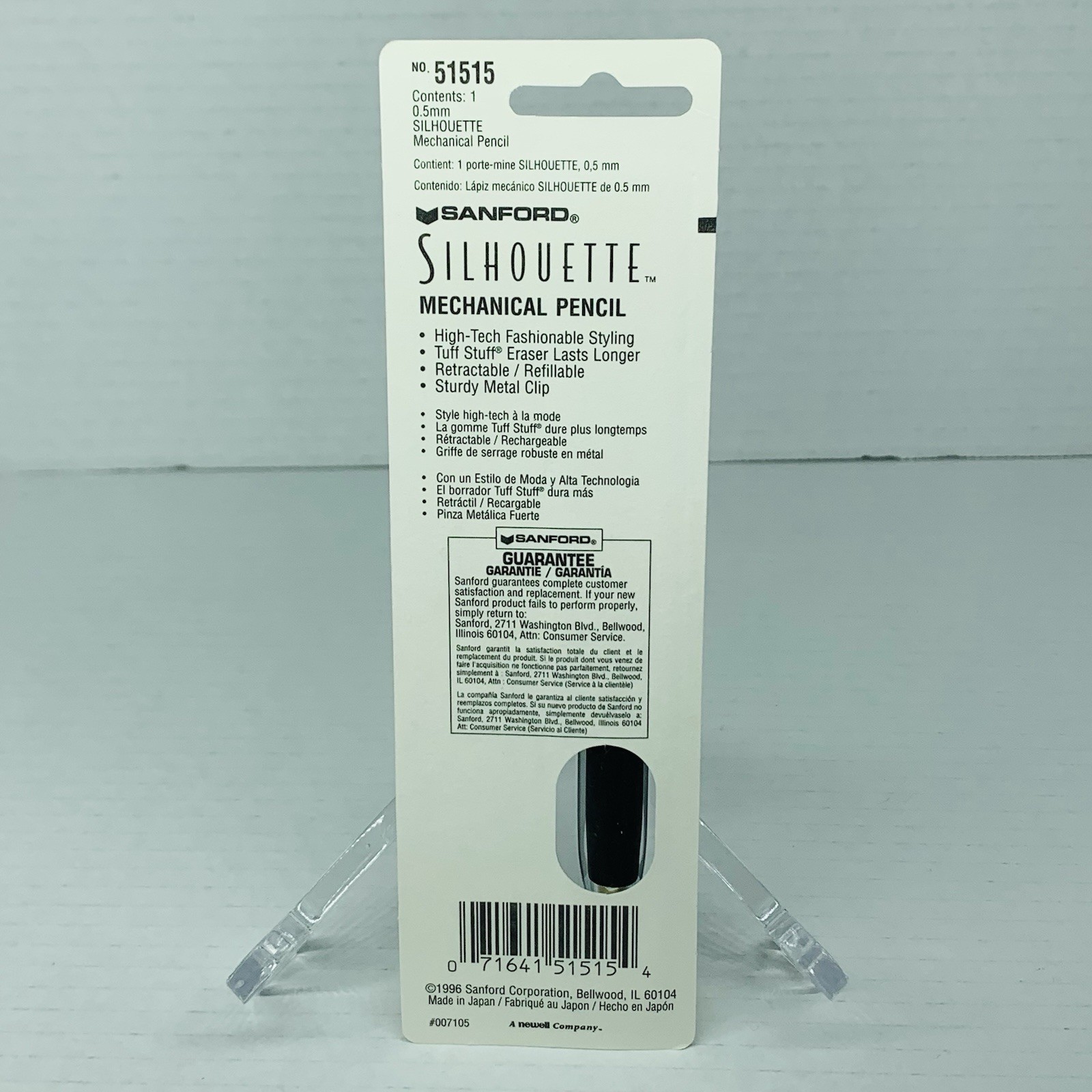 Sanford Silhouette Pencil 0.5mm Pencil Cushion Grip #51515 NEW 1996 Vintage NOS