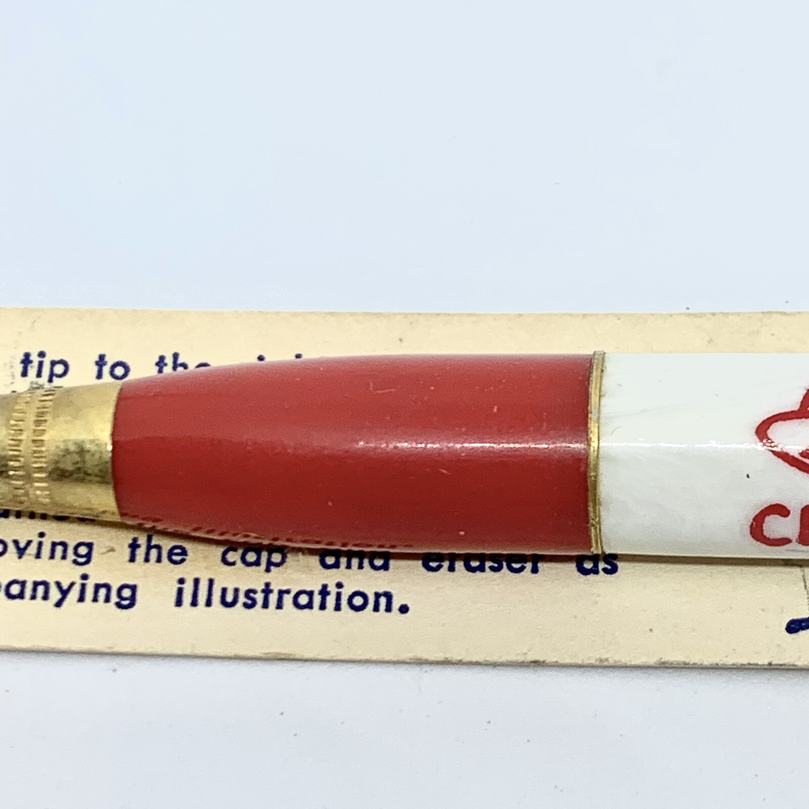 Vintage Redipoint Mechanical Pencil Advertising Automotive Bakelite White & Red