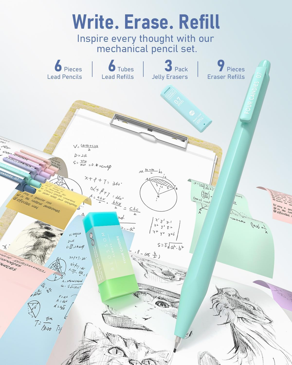 39 PCS Aesthetic Stationery Set with Cute Pen Case, College Supplies and Nursing