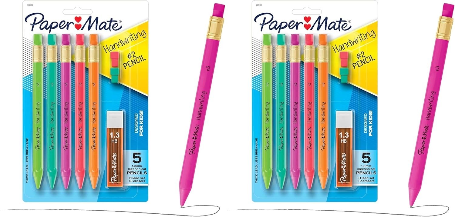 Triangular Mechanical Pencil Set for Kids – 19-Piece Ergonomic Writing Supplies