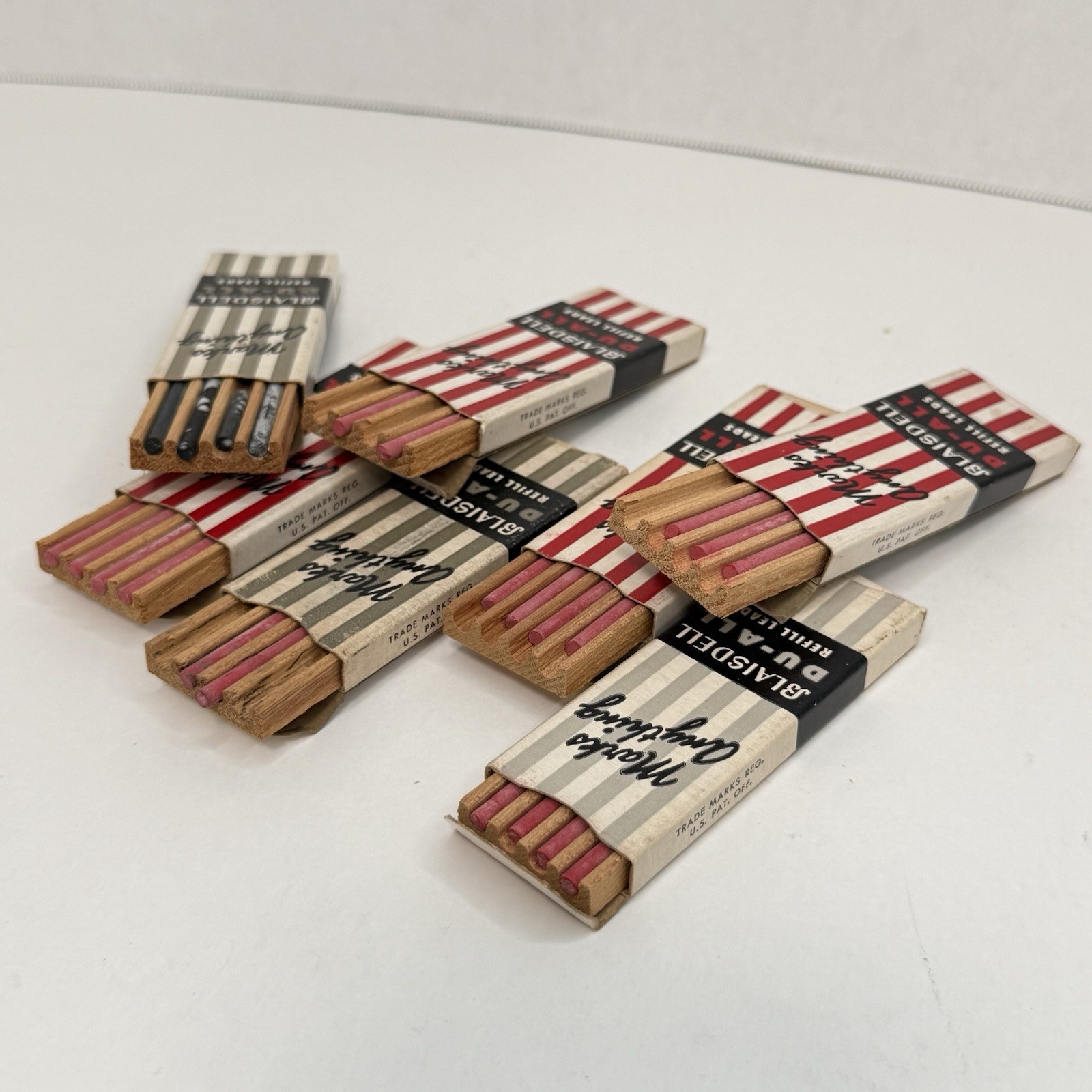 Vintage Blaisdell DU-ALL Marking Pencil Lead Lot Red Black Refills USA