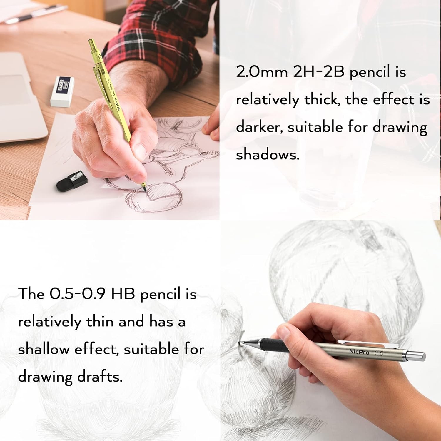 Professional Gold Art Pencil Set with 3 Hardness Levels – Ideal for All Ages