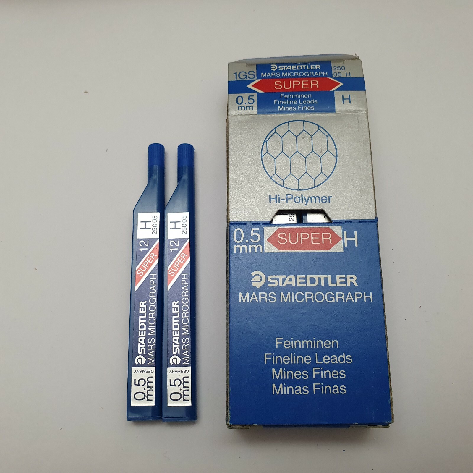 Lot of 144 Leads – Staedtler Mars Micrograph Mines Fines – 0.50 mm H – 12 Packs