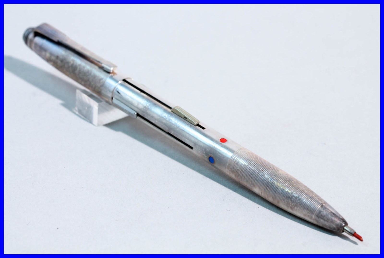 FEND SUPER NORMA 4 Color PENCIL silvered metal with Patina – 1950ies NOS w. box
