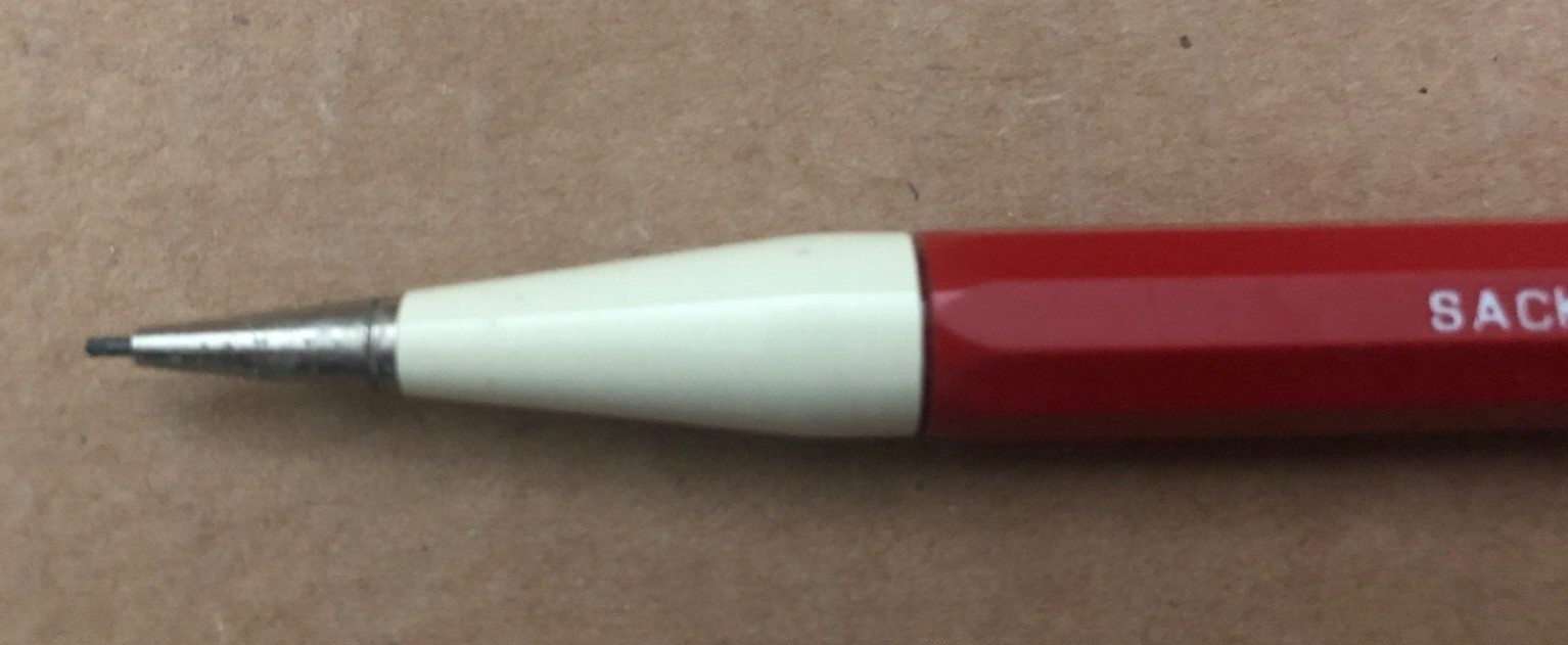 Vintage AUTOPOINT USA Mechanical Pencil SACKS ELECTRIC logo red white