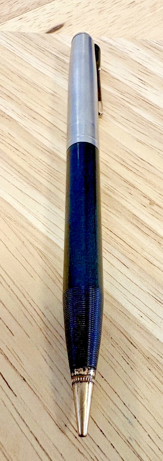 Vintage Parker 51 Mechanical Pencil Black Barrel Brushed Steel Cap