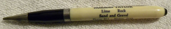 Vintage Norman Taylor Rock,Sand,Gravel, VINTON, Iowa IA Mechanical PENCIL