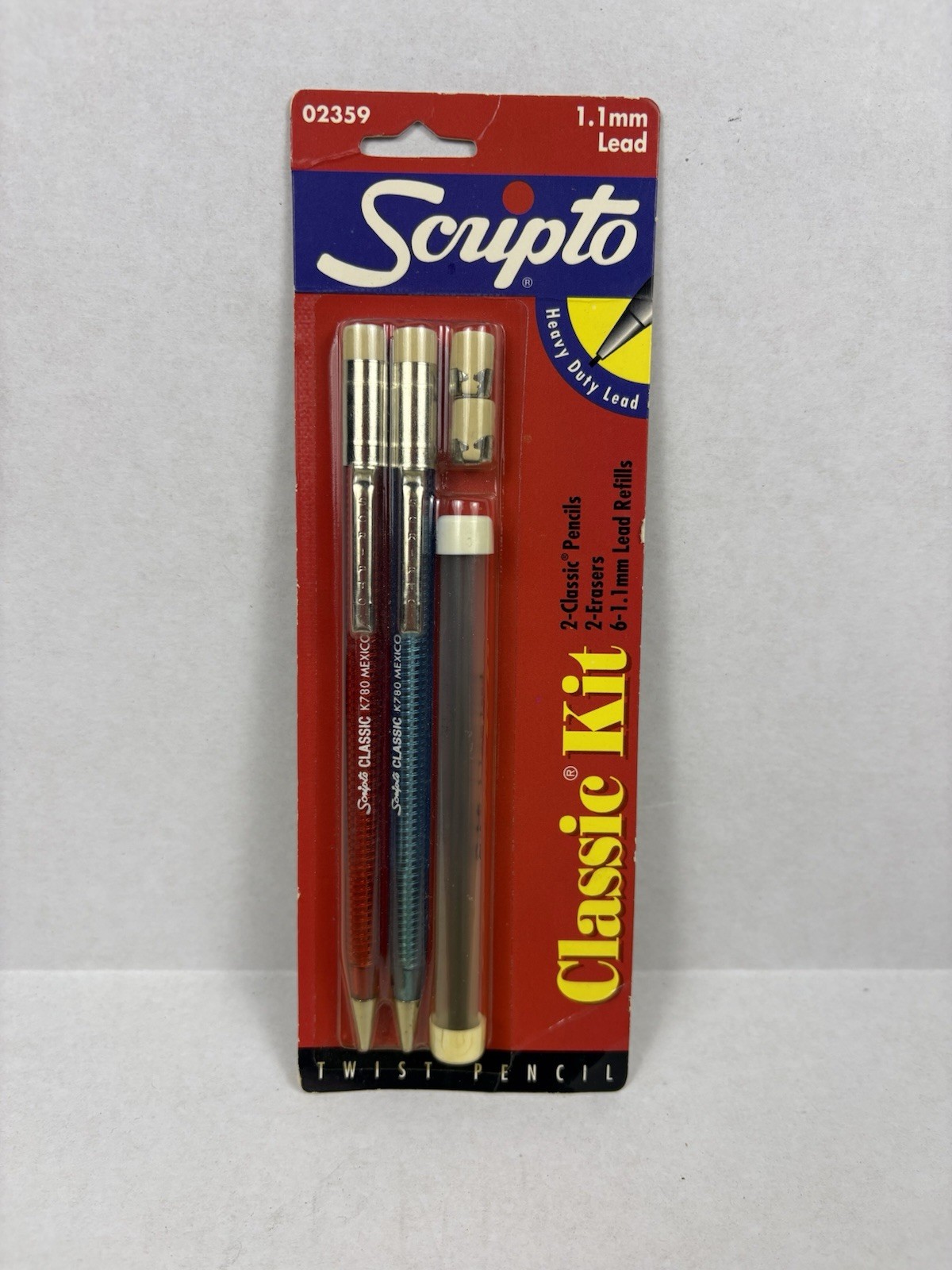 Vintage Scripto Classic Kit Mechanical Pencil w/Refills & Erasers 02359 NOS 1996