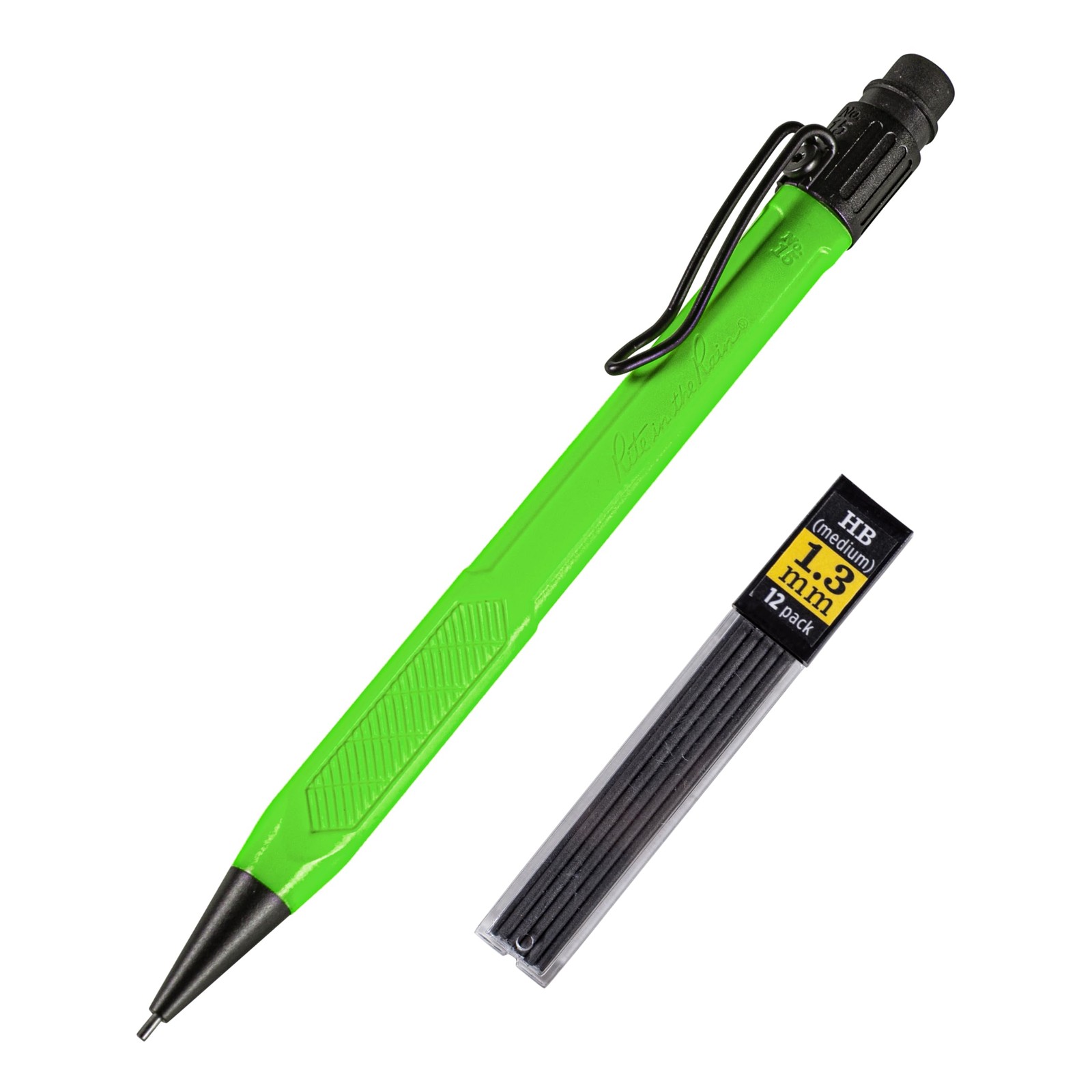 Hi Viz Green Mechanical Pencil Durable 1.3mm Lead Perfect for Tough Environments