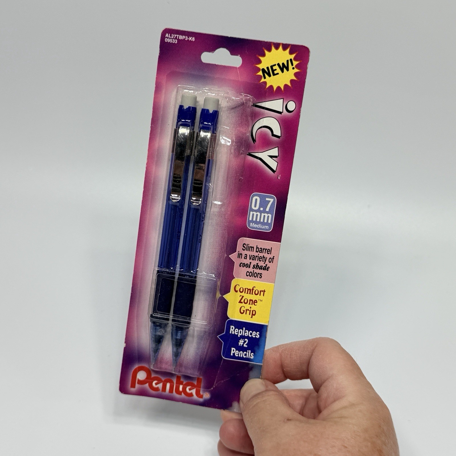 Vtg Pentel Icy Automatic Pencils 2 Pack Cool Shade Colors Blue 0.7 mm NEW