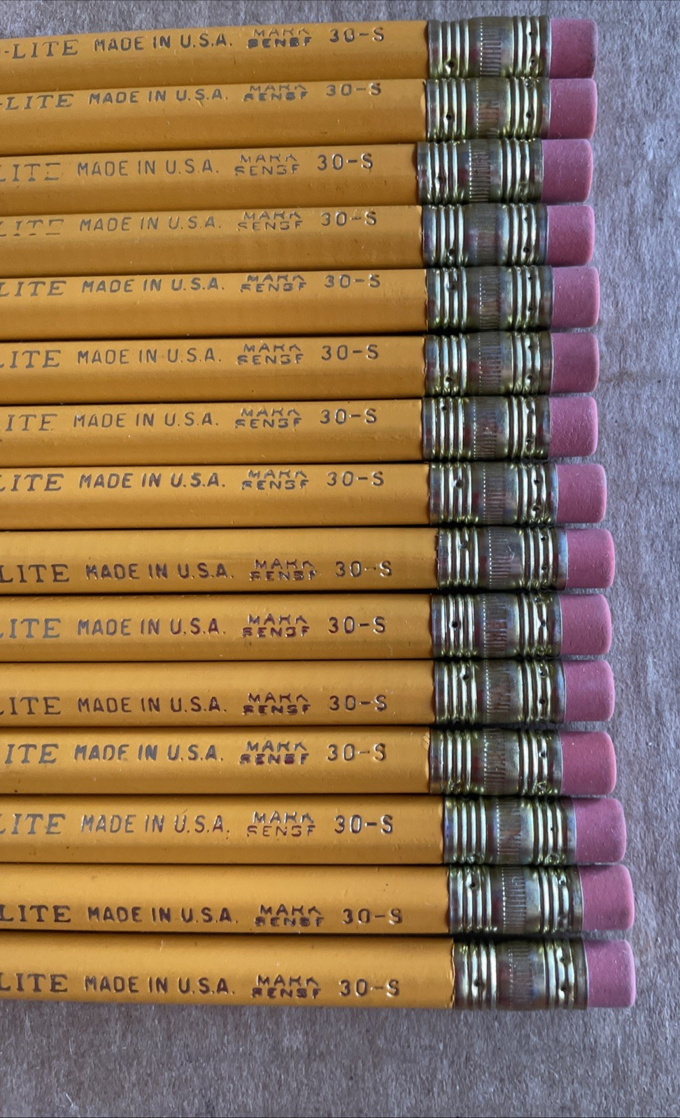 MCM Mechanical Pencil Set Of 15 Dur-O-Lite Keen-Point Yellow Brass USA Made