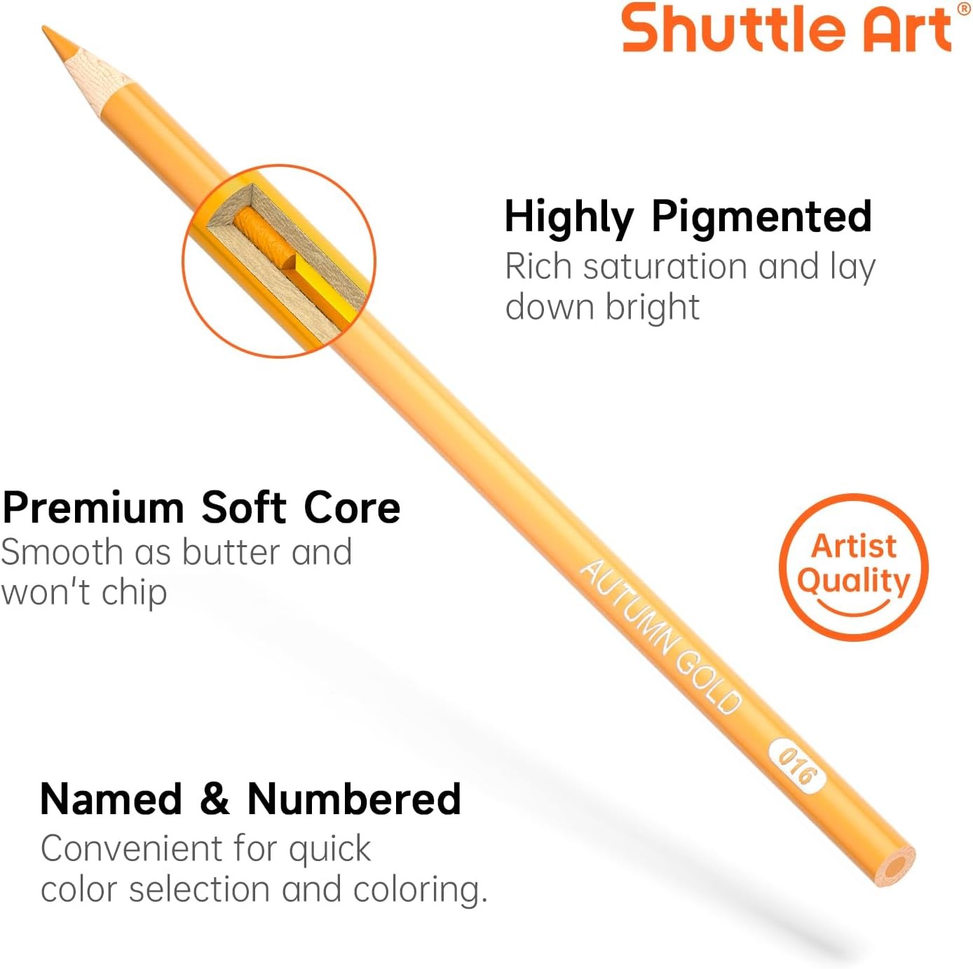 Shuttle Art 80 Colored Pencils, 1 Count (Pack of 80), 80 Colors