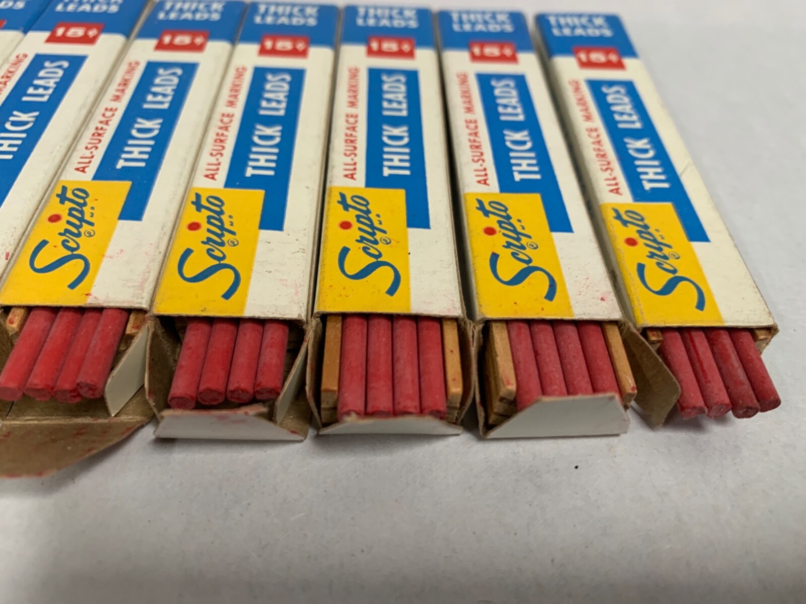 LOT Vintage Scripto G920 Mechanical Pencil Thick Red Leads Refills (A7)
