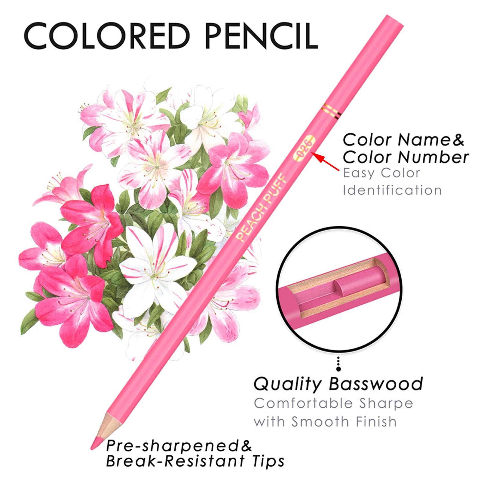 ZZWUAPT Purple Colored Pencils,Oil Based Wooden 1 Count (Pack of 1),