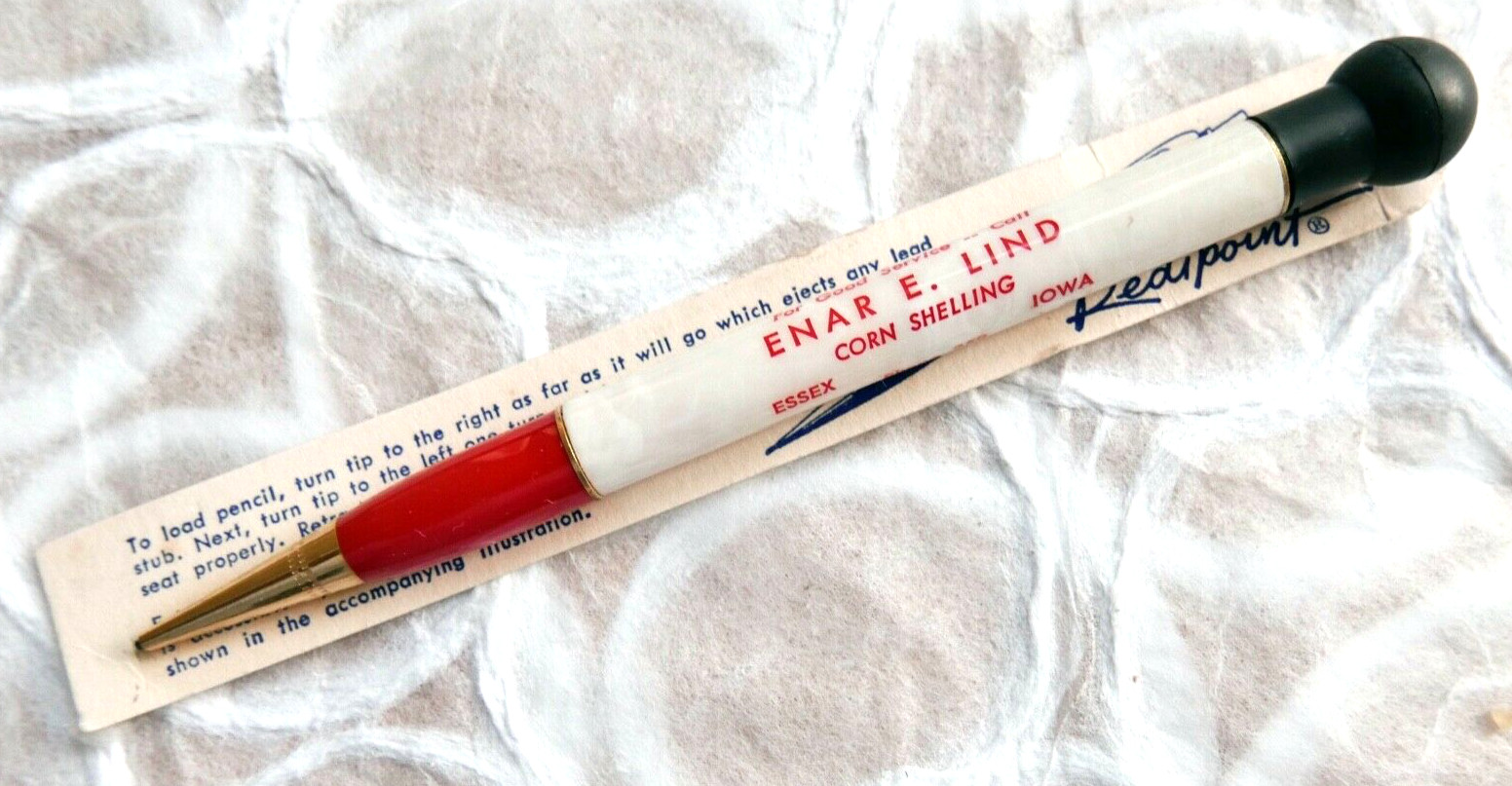 Vintage Redipoint NOS Corn Shelling Advertising Mechanical Pencil Essex, Iowa G3