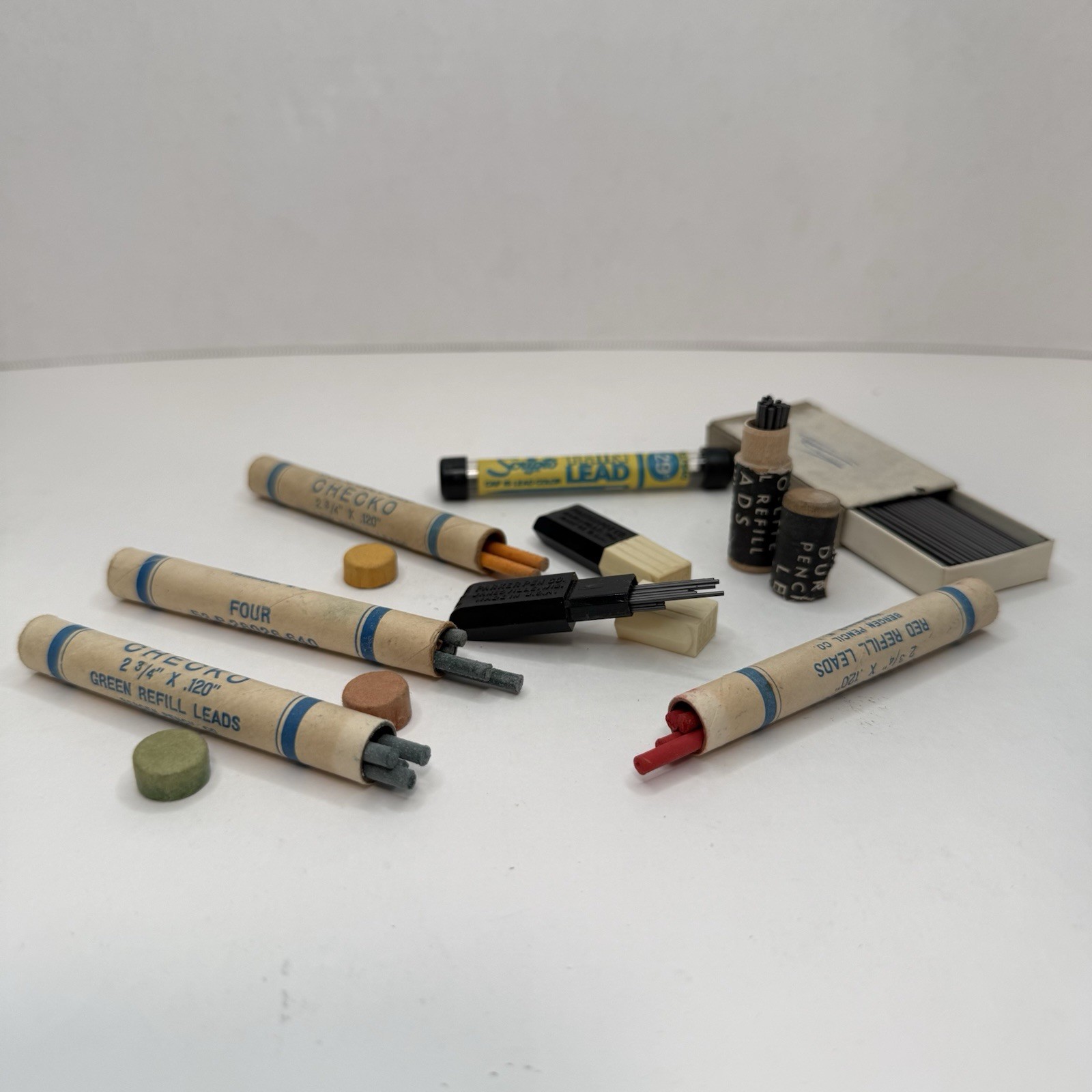 Vintage Drafting Pencil Lead Lot Checko Scripto Thin Lead Parker Refill