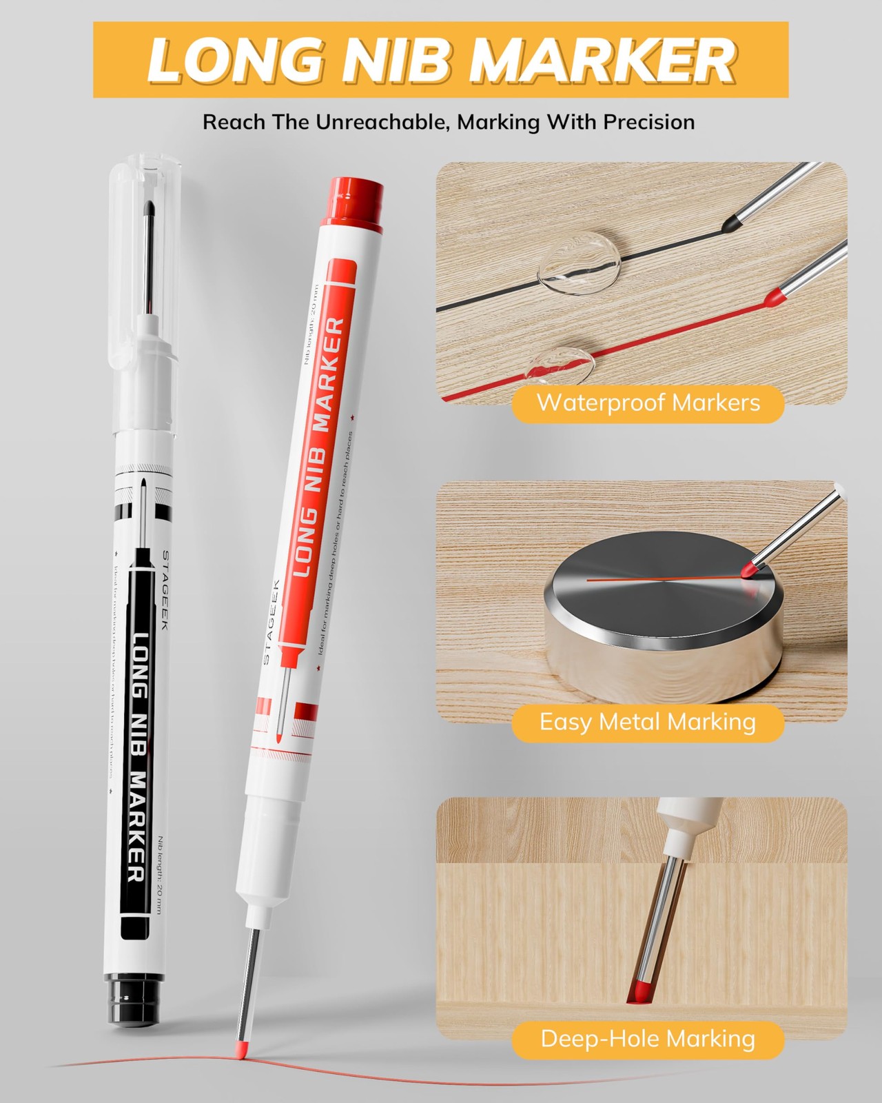 STAGEEK 2 Pack Carpenter Pencils with Sharpener, Mechanical Carpenter Pencils…