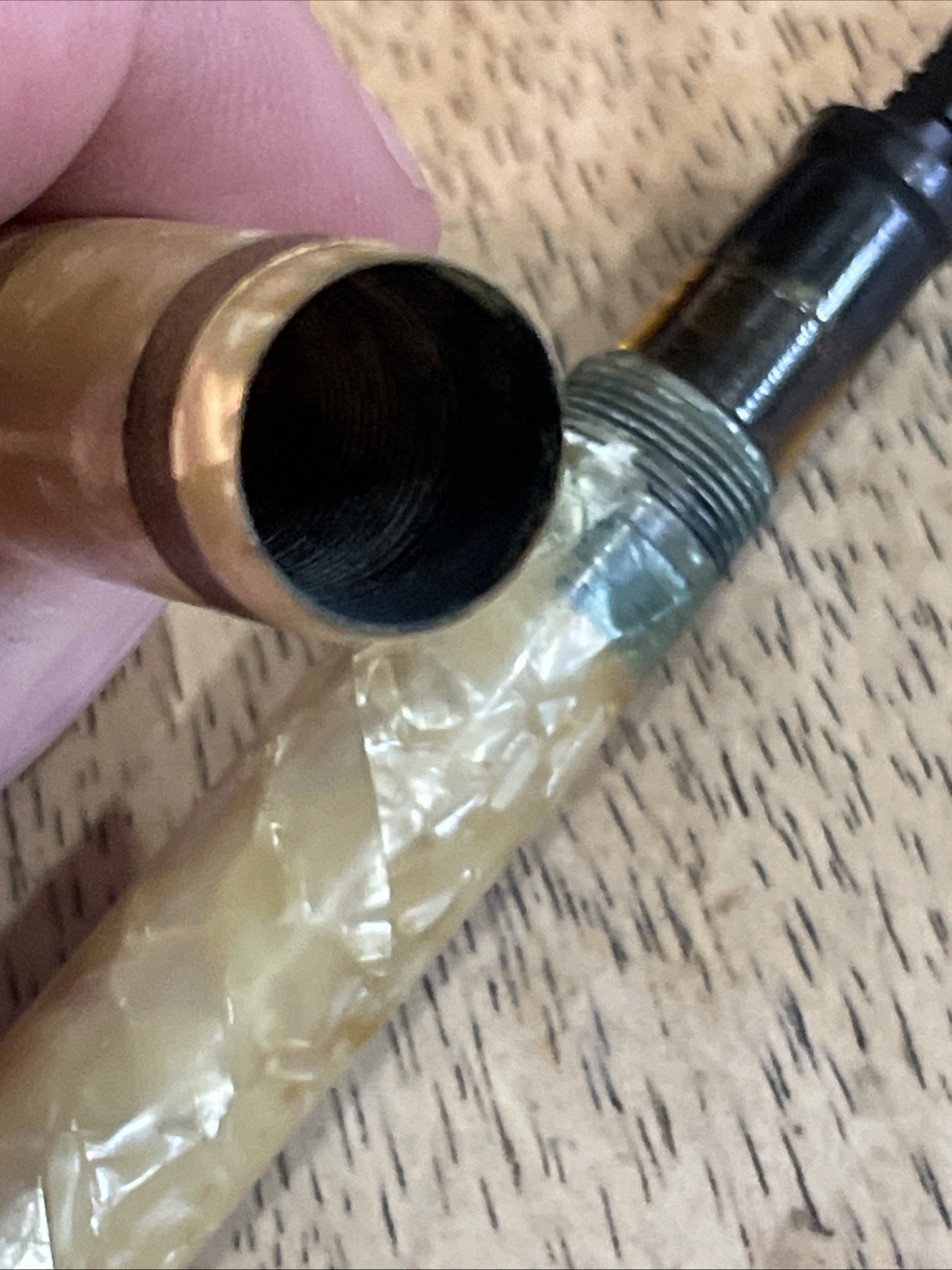 Vintage Fountain Pen WearEver Durex? Cream Mother of Pearl Celluloid AS IS