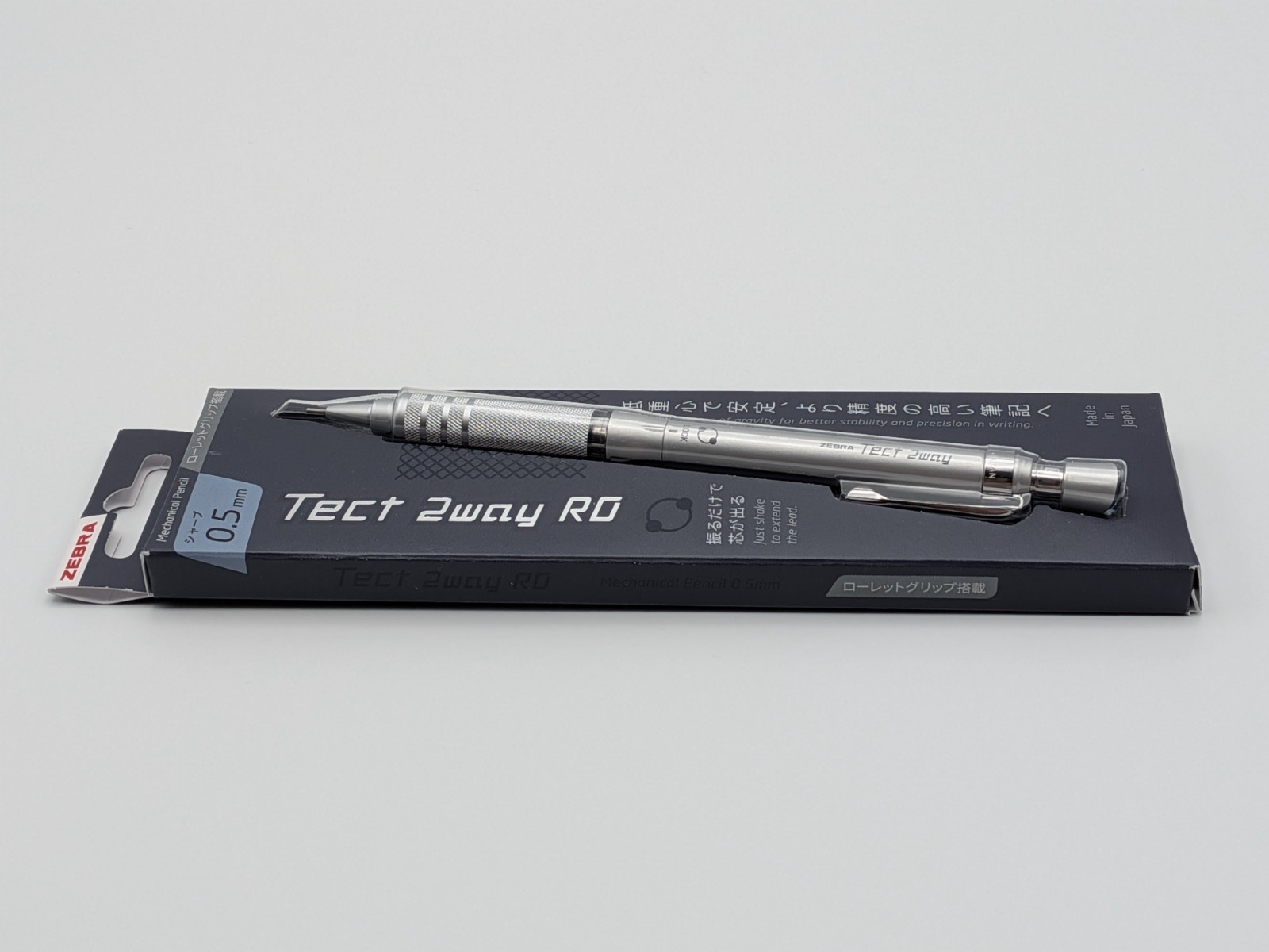 Zebra Tect 2way RO 0.5mm Mechanical Pencil Metal Sliver P-MA141-MS Japan