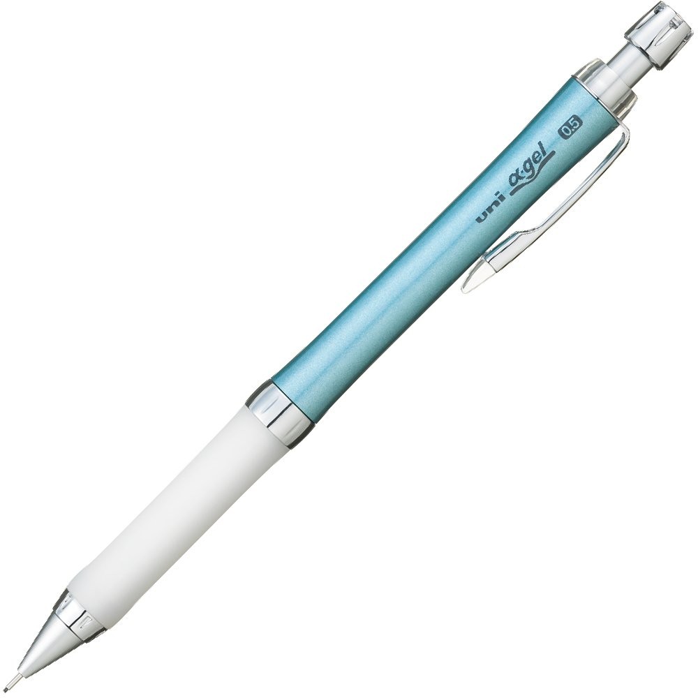Uni Mechanical Pencil, Slim Model with White Alpha Gel Grip, 0.5mm, Turquoise (M