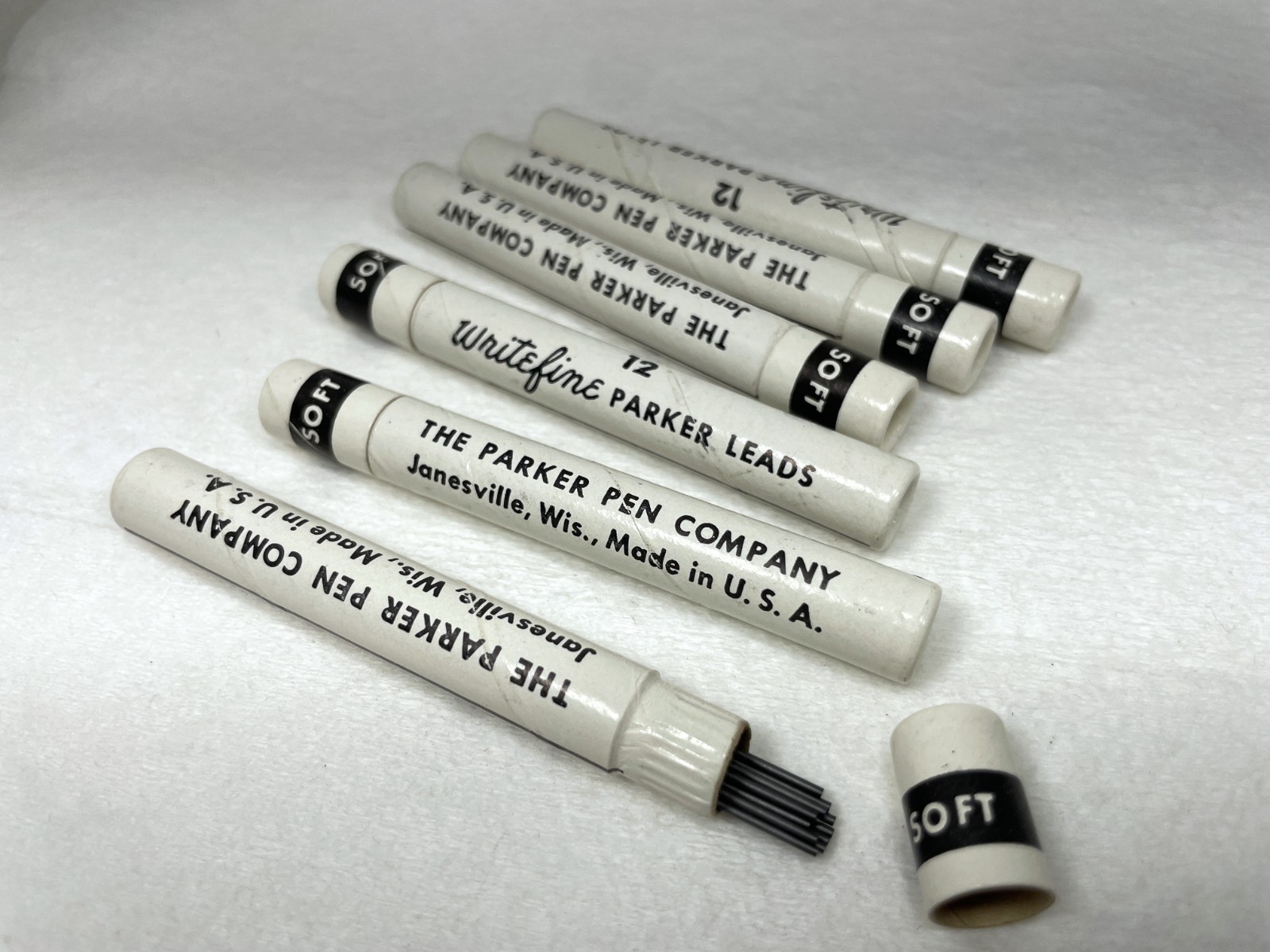 nos PARKER Mech. Pencil Leads ~ SOFT BLACK ~ 12ea .036″ / 0.9mm ~ $5 ship+Free