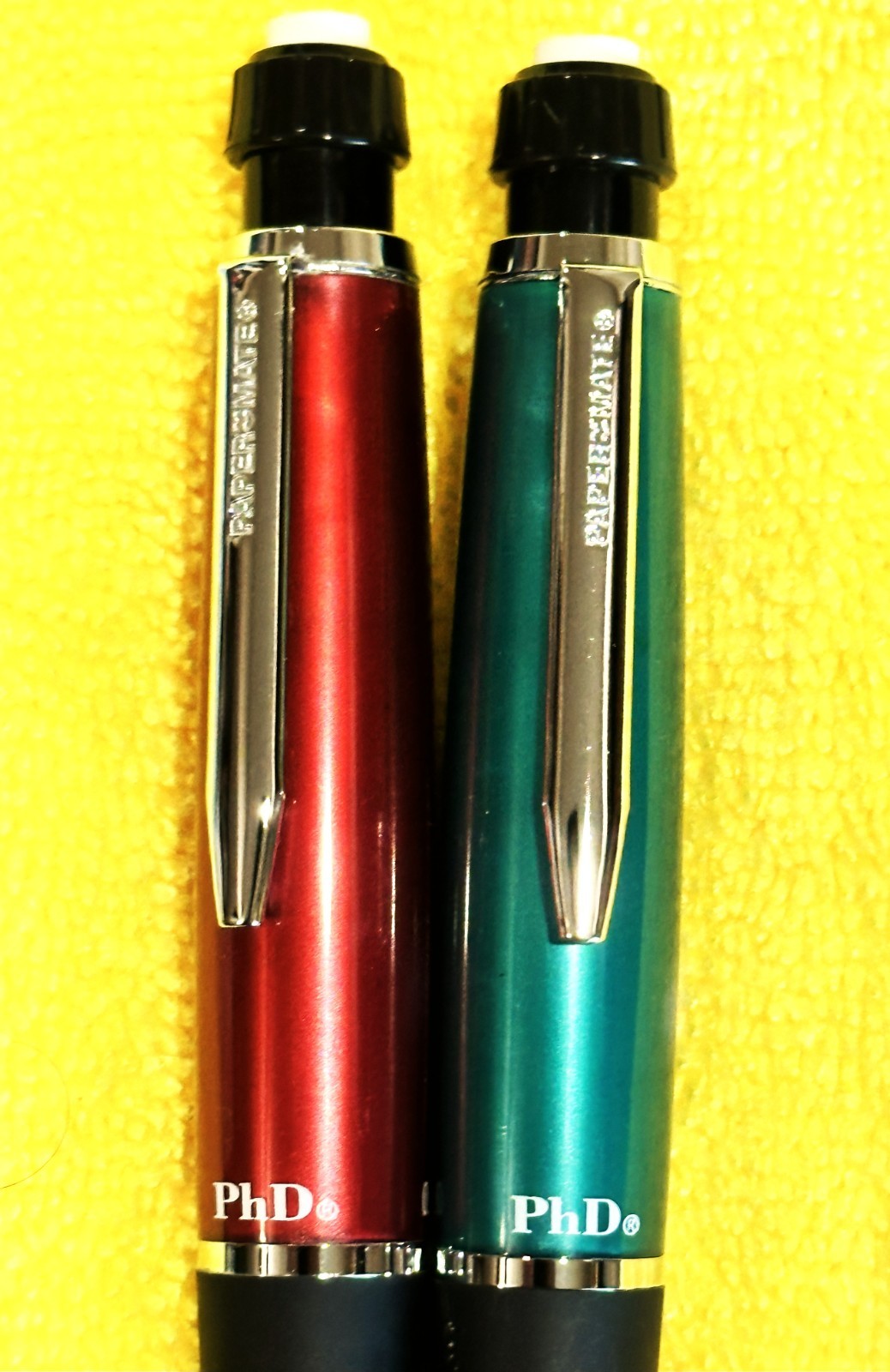 Paper Mate PhD Pencils .5mm Rare Forrest Green, Cherry Red