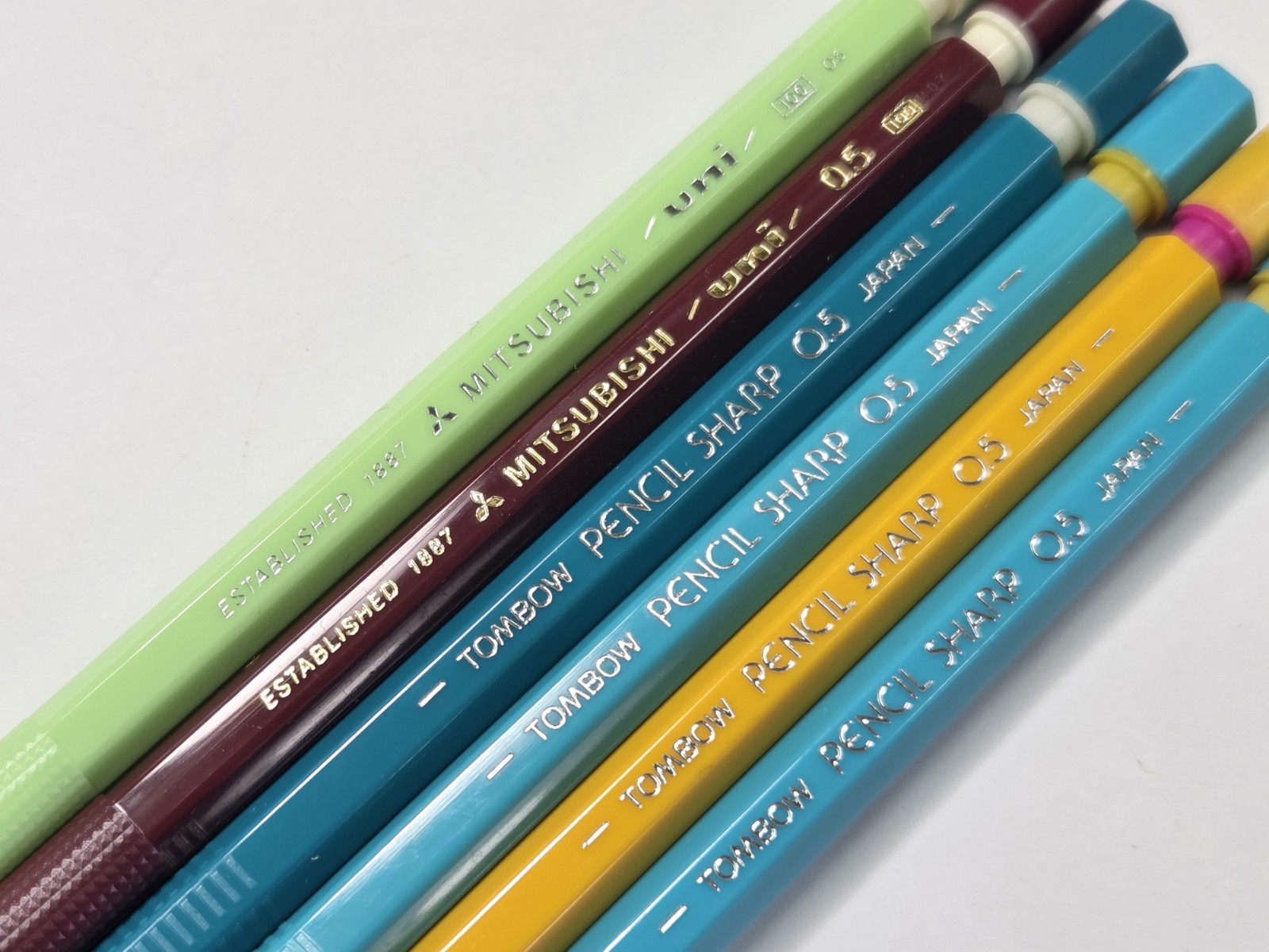 Tombow Pencil Sharp & Mitsubishi Uni Vintage mechanical pencil set of 6