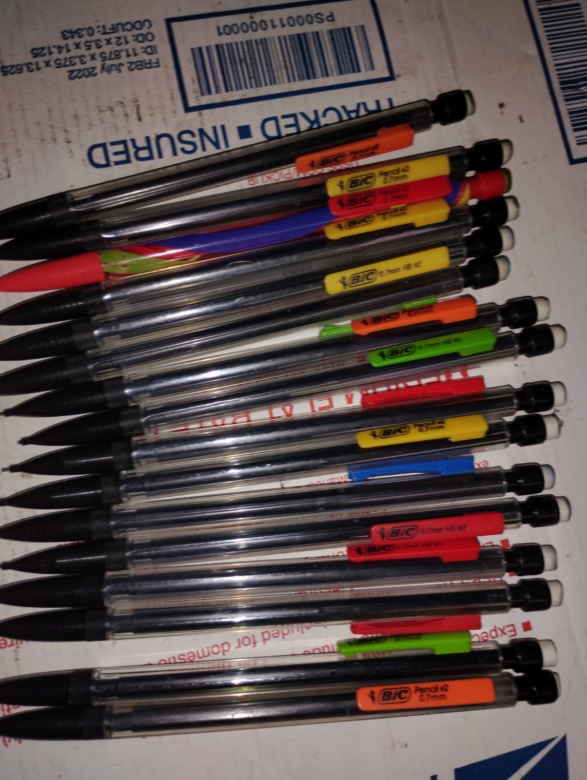 Lot of 16 BIC Mechanical Pencils 0.7mm #2 Assorted Colors