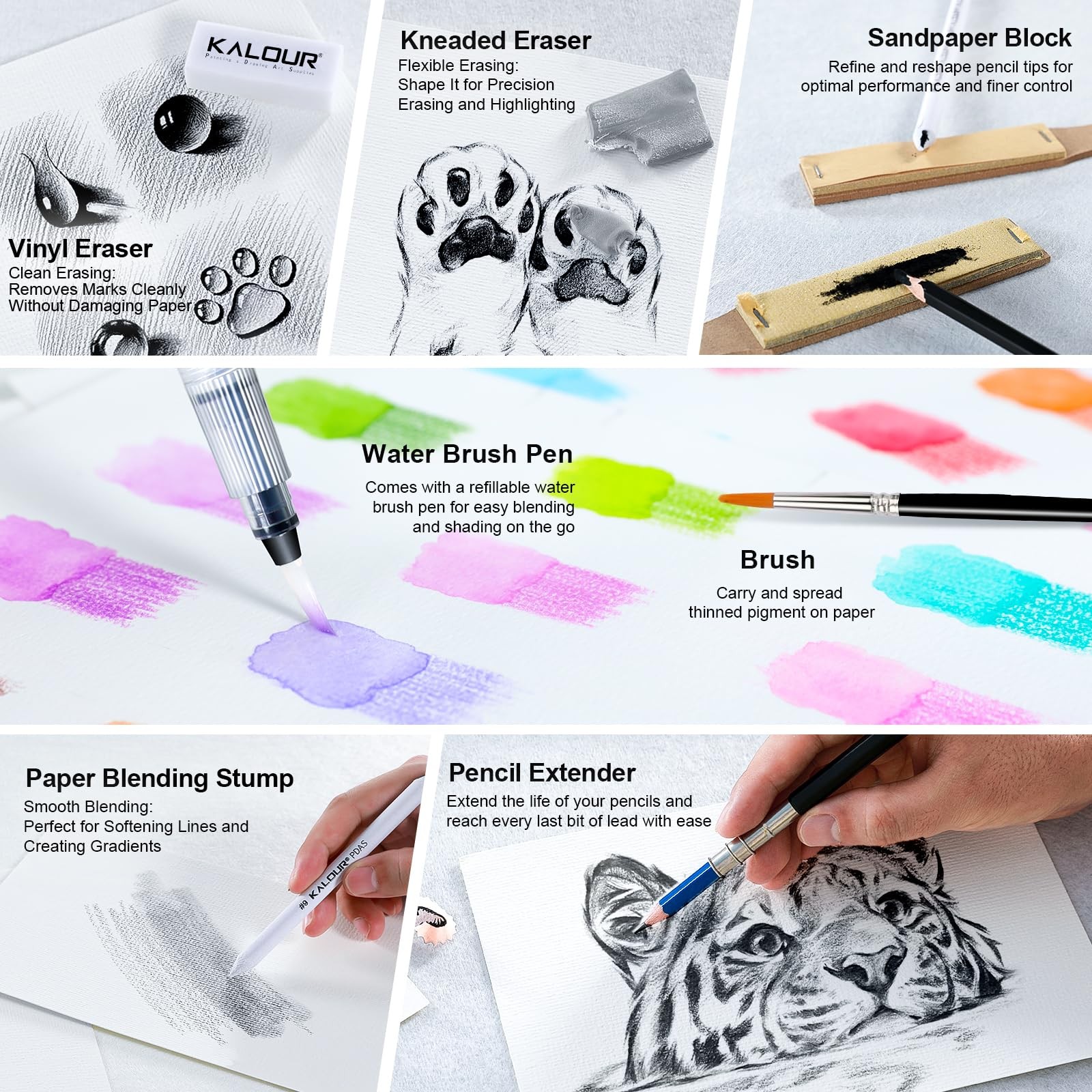 KALOUR PDAS 112 Drawing Set Sketching Kit, 112 Count (Pack of 1), Multicolor