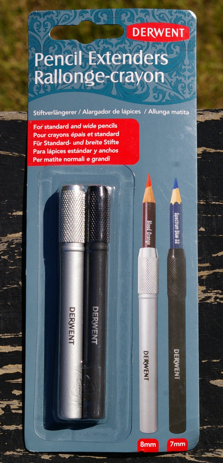 1 Pack of Derwent Pencil Extenders Standard & Wide 8mm & 7mm No. 2300124