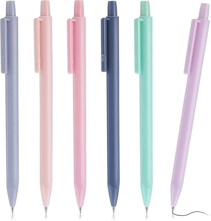6pcs/set Fashion Macaron Mechanical Pencil Cute 0.5/0.7mm Student Automatic Pen