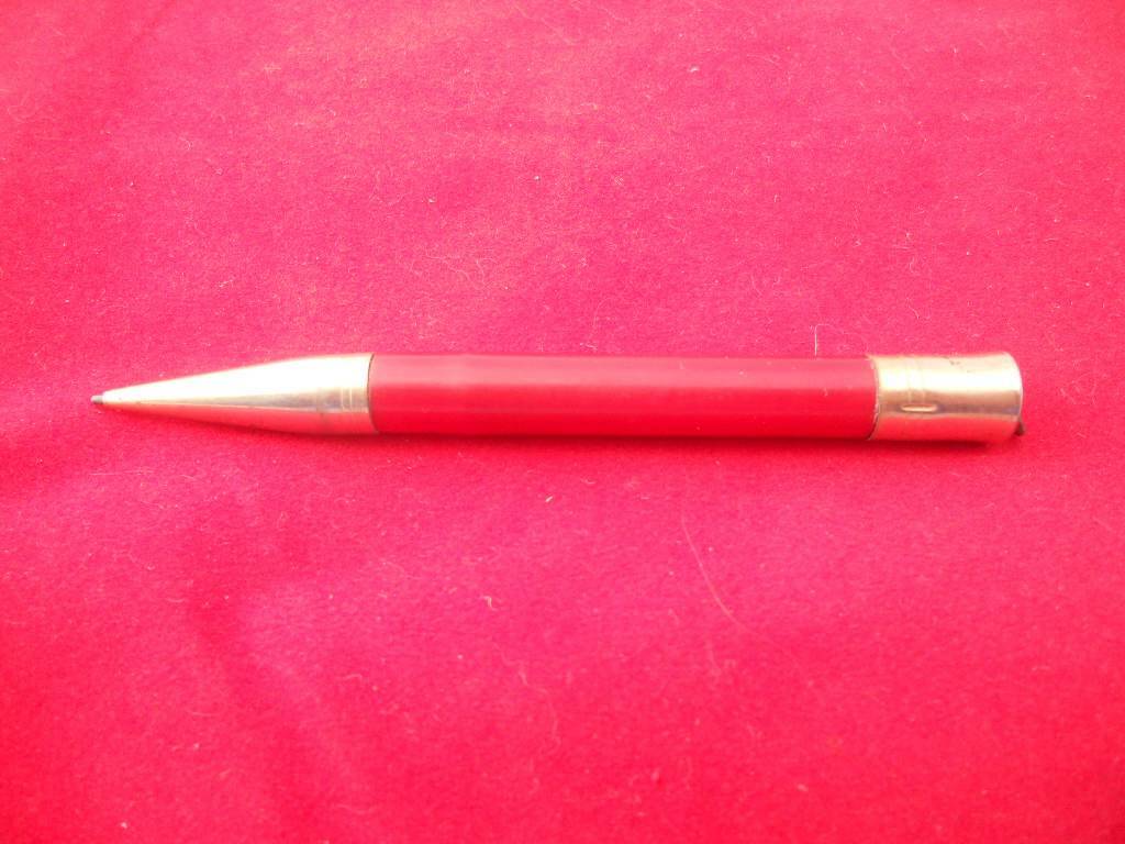 VINTAGE MECH. PENCI RED OR BURNT ORANGE RING-TOP HARDENED ERASER !! #3625