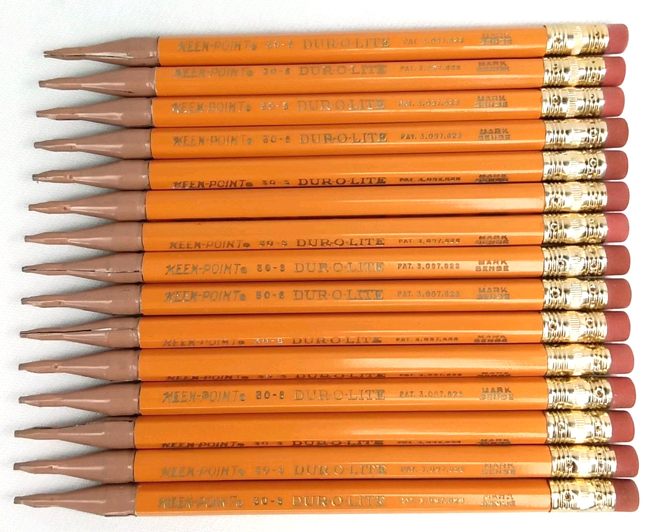 Vintage 1960s Keen Point Dur O Lite Yellow Metal Mechanical Pencil Set Of 15